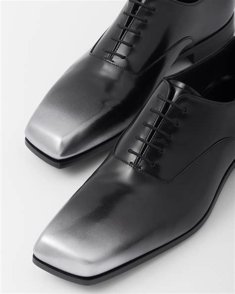 prada leather oxfords|Nuanced brushed leather Oxford shoes .